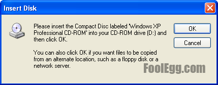 插入 Windows XP 光碟